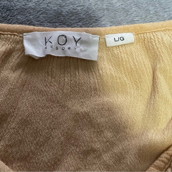 Koy Resort Miami button up mini dress size large in golden - Picture 10 of 14